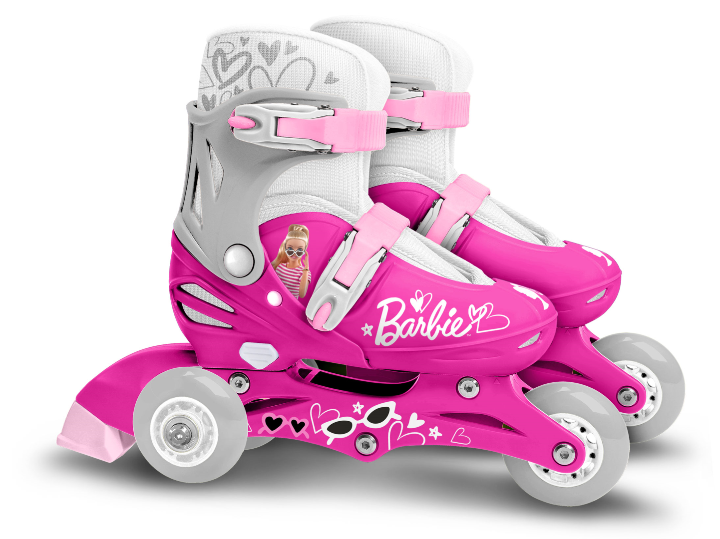 Barbie Skates Roze 2 of 3-wielen Verstelbaar Maat 27-30 - Vanaf 3 jaar bij Fietstotaal