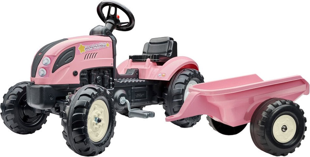 Falk Tractor Country Farmer Set Pink 2+ - Vanaf 1 jaar bij Fietstotaal