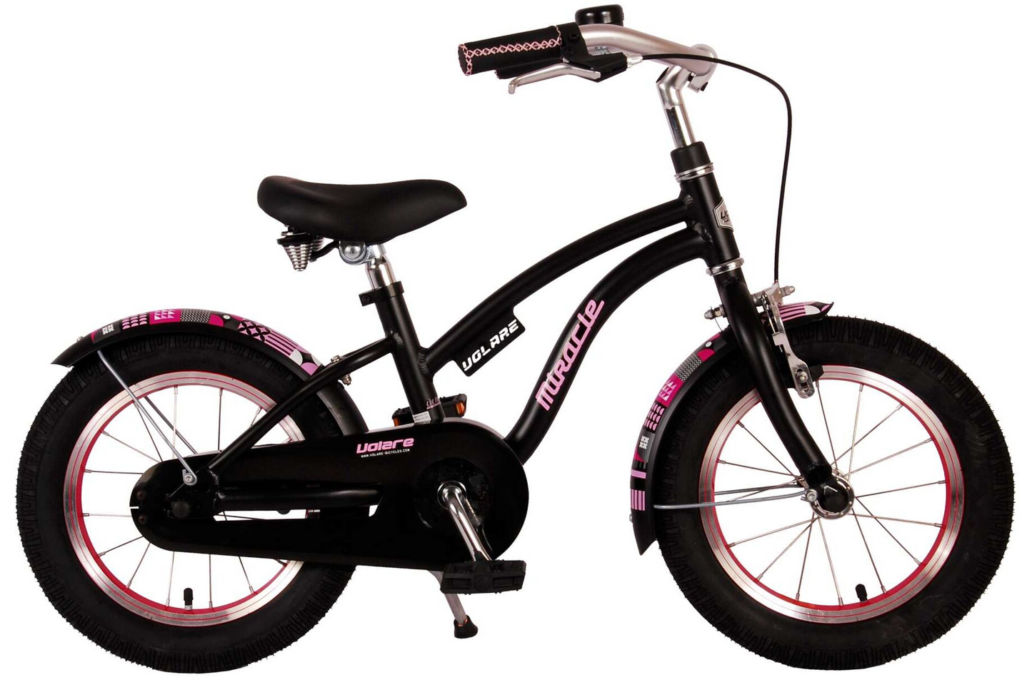 Volare Miracle Kinderfiets - Meisjes - 14 inch - Mat Zwart - Prime Collection - 3-5 jaar extra afbeelding 18
