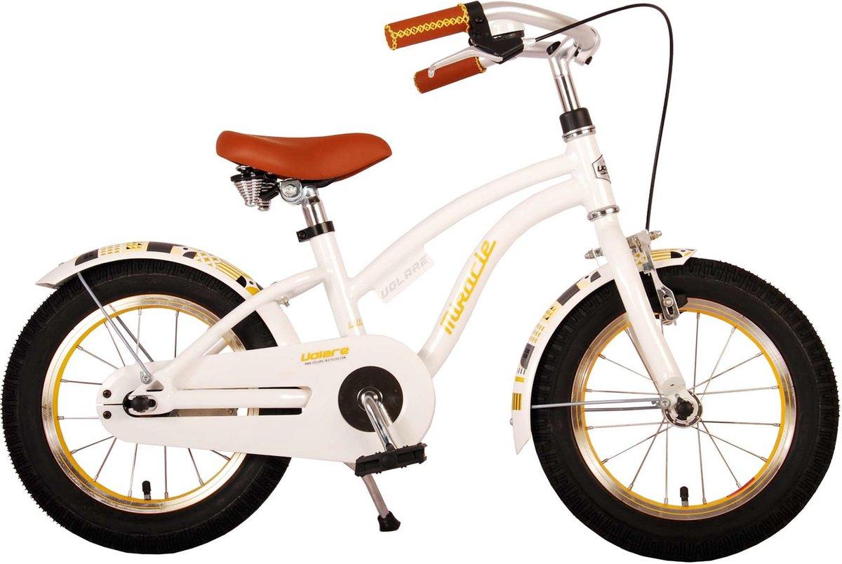 Volare Miracle Kinderfiets - Meisjes - 14 inch - Wit - Prime Collection - 3-5 jaar extra afbeelding 18