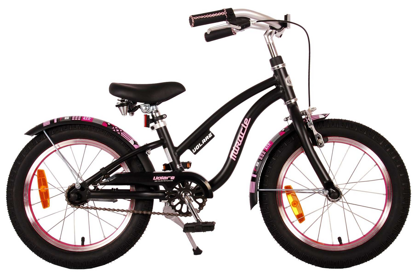Volare Miracle Cruiser Kinderfiets - Meisjes- 16 inch - Mat Zwart - Prime Collection - 4-6 jaar extra afbeelding 18