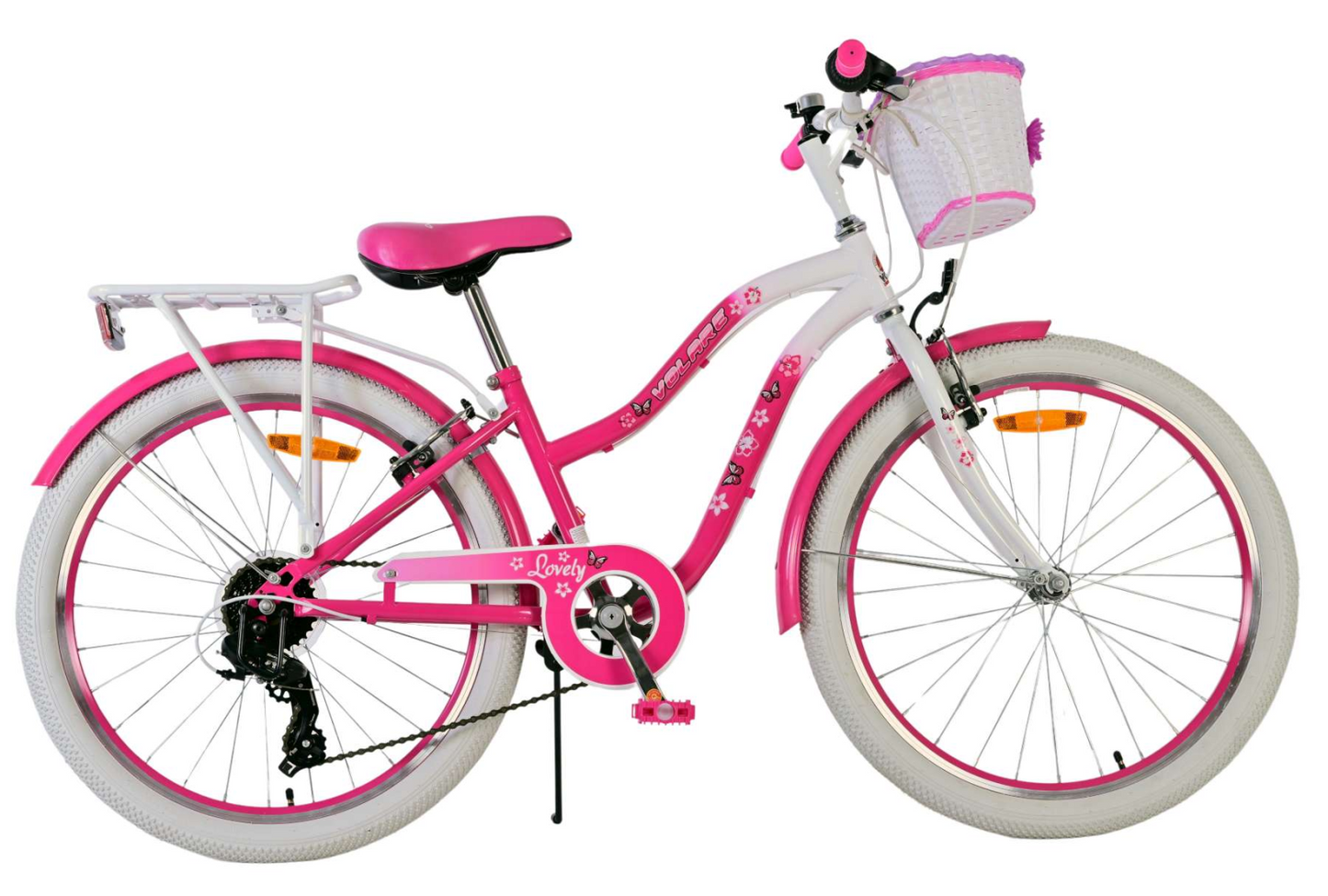 Volare Lovely Kinderfiets - Meisjes - 24 inch - Roze - 7 Versnellingen - 8-10 jaar extra afbeelding 16