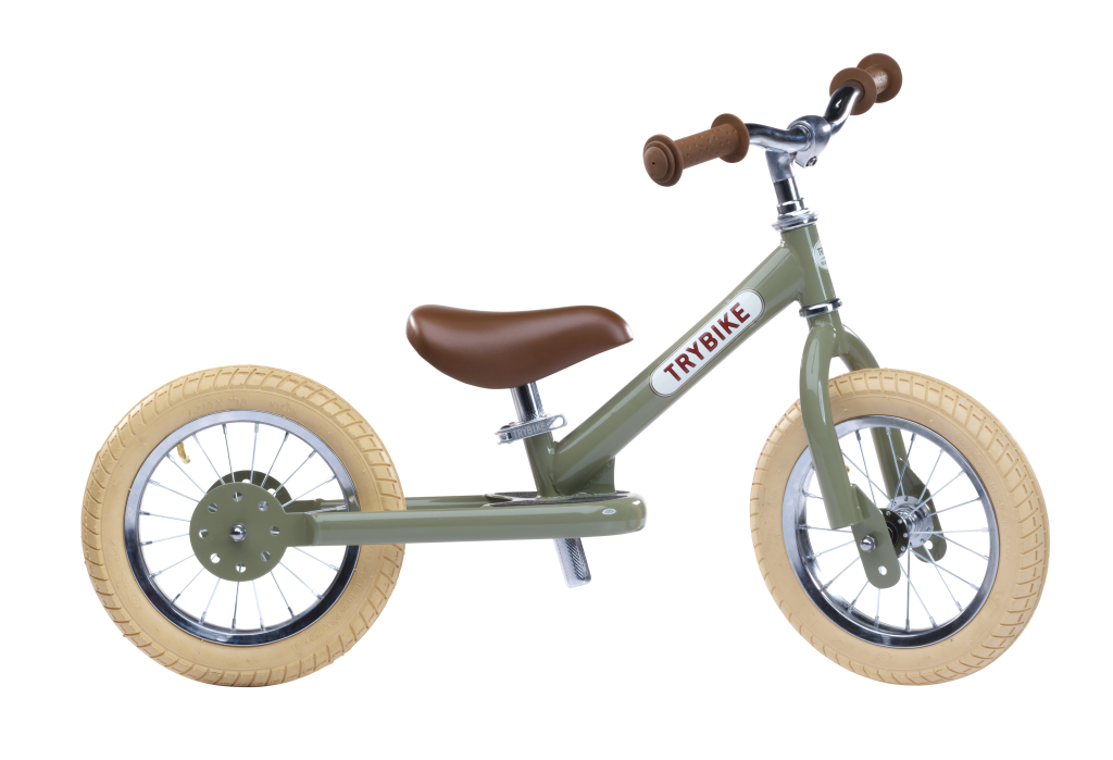 Trybike Steel Vintage Green 2 wieler - 3-5 jaar bij Fietstotaal