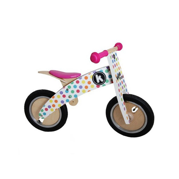 KiddiMoto Loopfiets Kurve Pastel Dotty - 2-6 jaar bij Fietstotaal