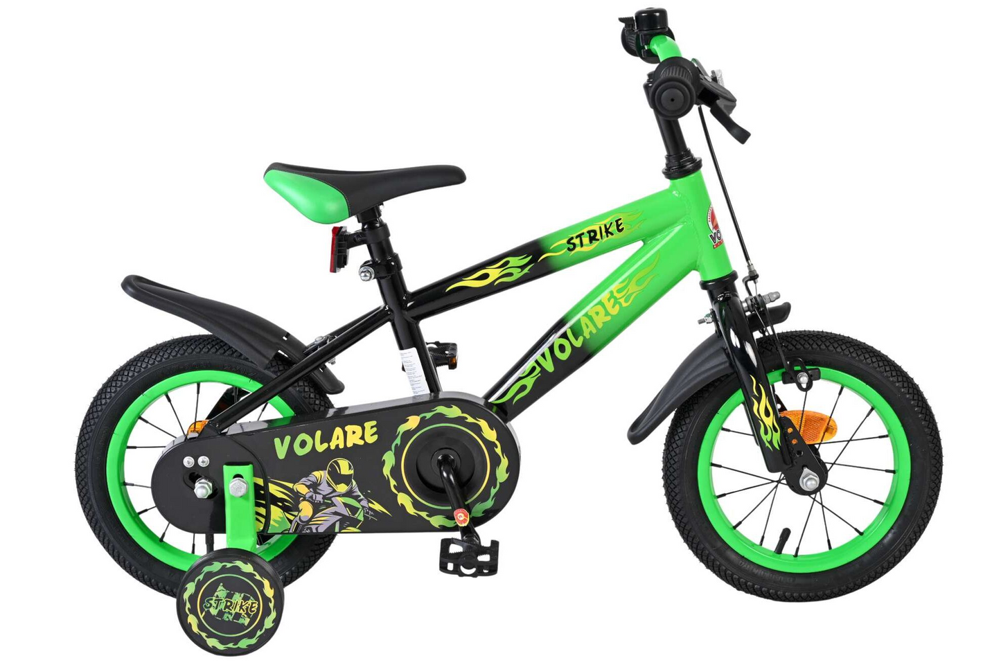 Volare Strike Kinderfiets - Jongens - 12 inch - Zwart Groen - Zwart, Groen - 3-5 jaar extra afbeelding 16
