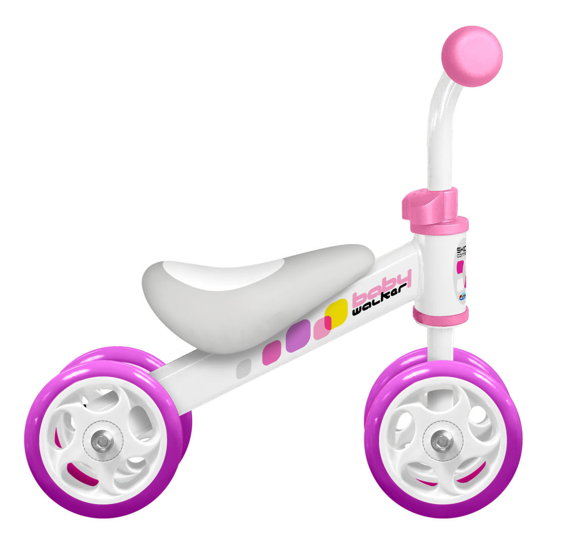 Skids Control Loopfiets met 4 Wielen Babywalker Roze - Vanaf 1 jaar bij Fietstotaal