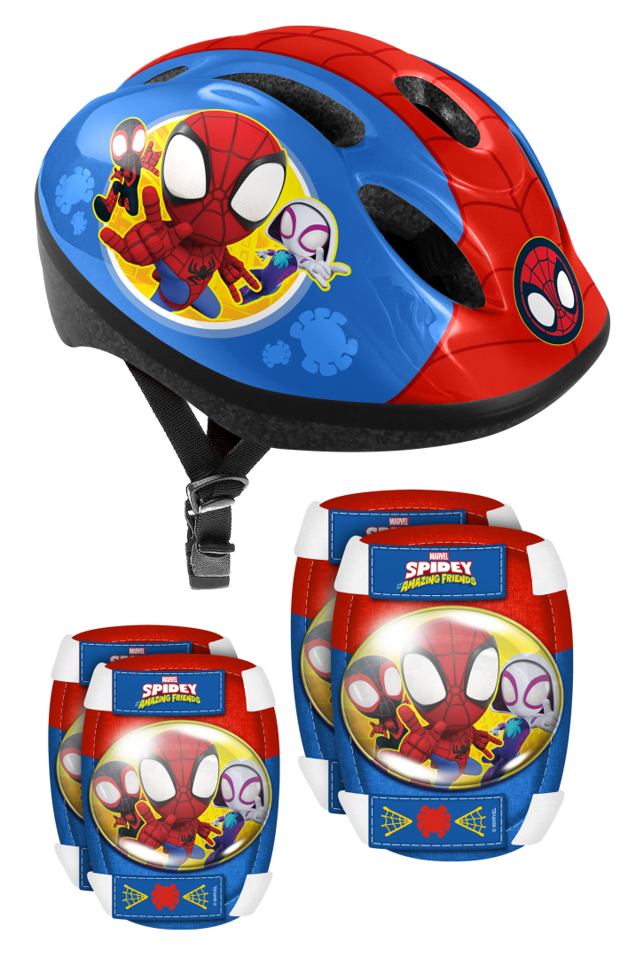 Kinderhelm Spidey met beschermset bij Fietstotaal