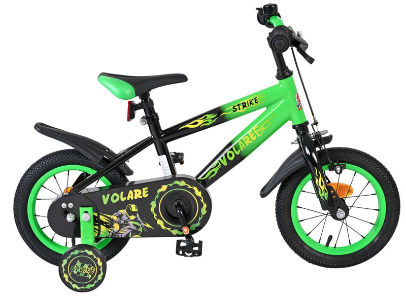 Volare Strike Kinderfiets - Jongens - 12 inch - Zwart Groen - Zwart, Groen - 3-5 jaar