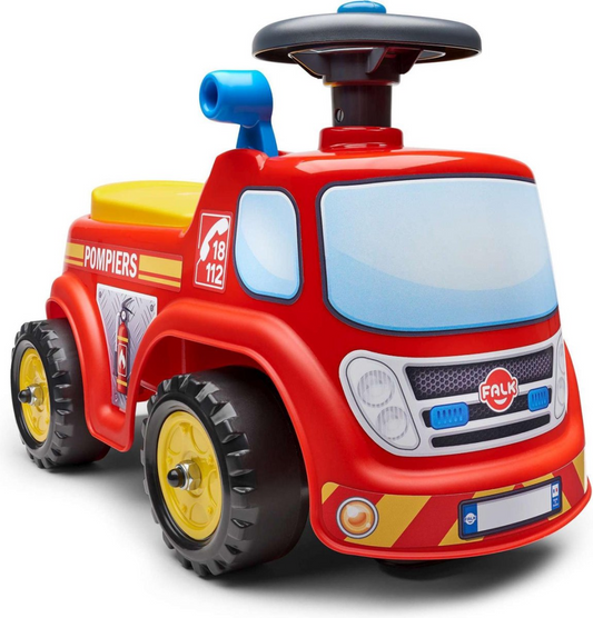 Falk Fireman Ride-on - Unisex - Rood Geel - Loopauto - Vanaf 1 jaar bij Fietstotaal