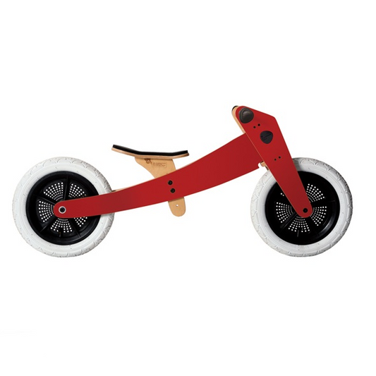 Wishbonebike 2-in-1 Hout Rood - 2-5 jaar bij Fietstotaal