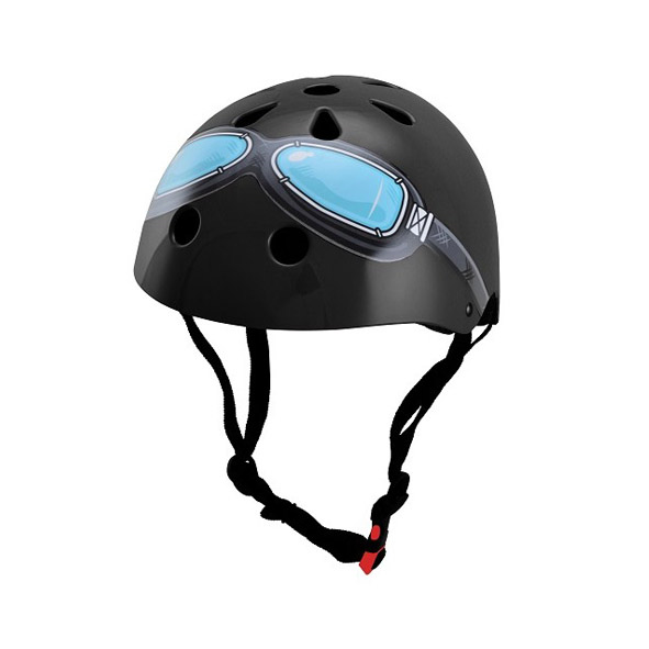 KiddiMoto Helm Black goggle Medium bij Fietstotaal