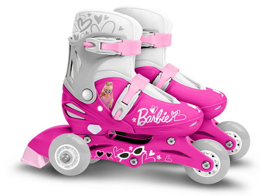 Barbie Skates Roze 2 of 3-wielen Verstelbaar Maat 27-30 - Vanaf 3 jaar bij Fietstotaal