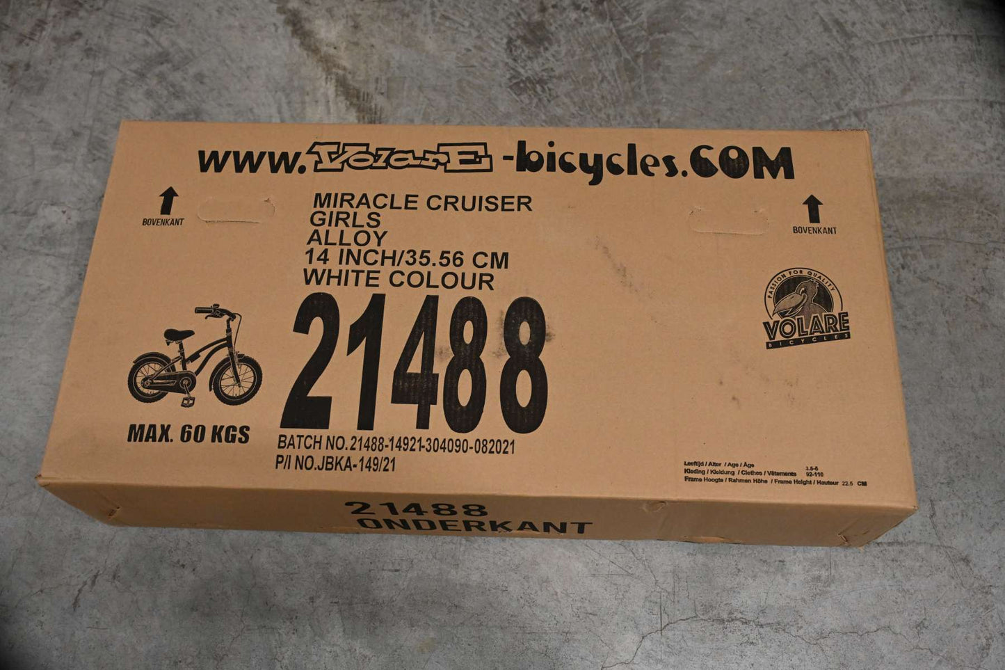 Volare Miracle Kinderfiets - Meisjes - 14 inch - Wit - Prime Collection - 3-5 jaar extra afbeelding 17