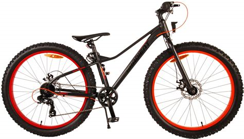 Volare Gradient Kinderfiets 26 Inch Zwart Oranje - Zwart, Oranje - 7 versnellingen - 10-12 jaar bij Fietstotaal