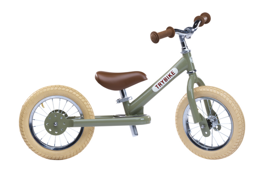Trybike Steel Vintage Green 2 wieler - 3-5 jaar bij Fietstotaal