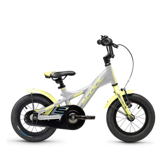 S'COOL XXlite 12-1S - Silver/Lime - 12 inch - Zilver - 3-5 jaar bij Fietstotaal