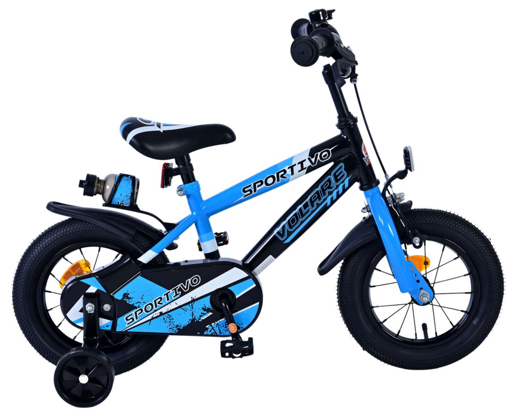 Volare Sportivo Kinderfiets - Jongens - 12 inch - Blauw Zwart - Zwart, Blauw - 3-5 jaar extra afbeelding 15
