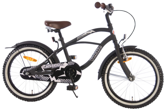Volare Black Cruiser 18 inch jongensfiets - Zwart - 5-7 jaar bij Fietstotaal