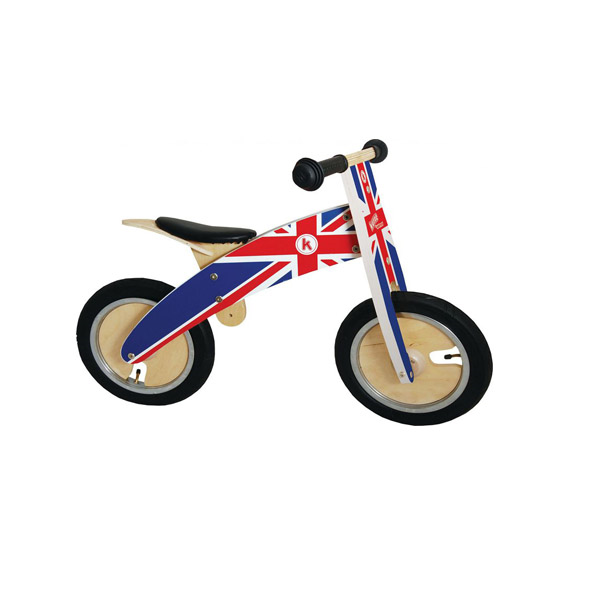 KiddiMoto Loopfiets Kurve Union Jack - 2-6 jaar bij Fietstotaal