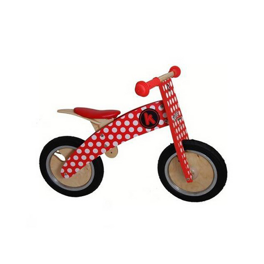 KiddiMoto Loopfiets Kurve Red Dotty - 2-6 jaar bij Fietstotaal