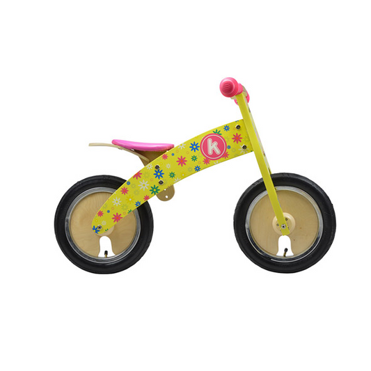 KiddiMoto Loopfiets Kurve Bloemen - 2-6 jaar bij Fietstotaal