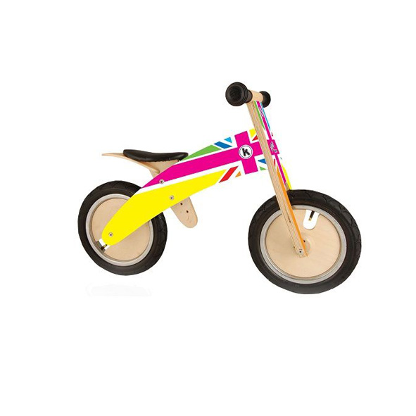 KiddiMoto Loopfiets Kurve Rainbow Union Jack - 2-6 jaar bij Fietstotaal