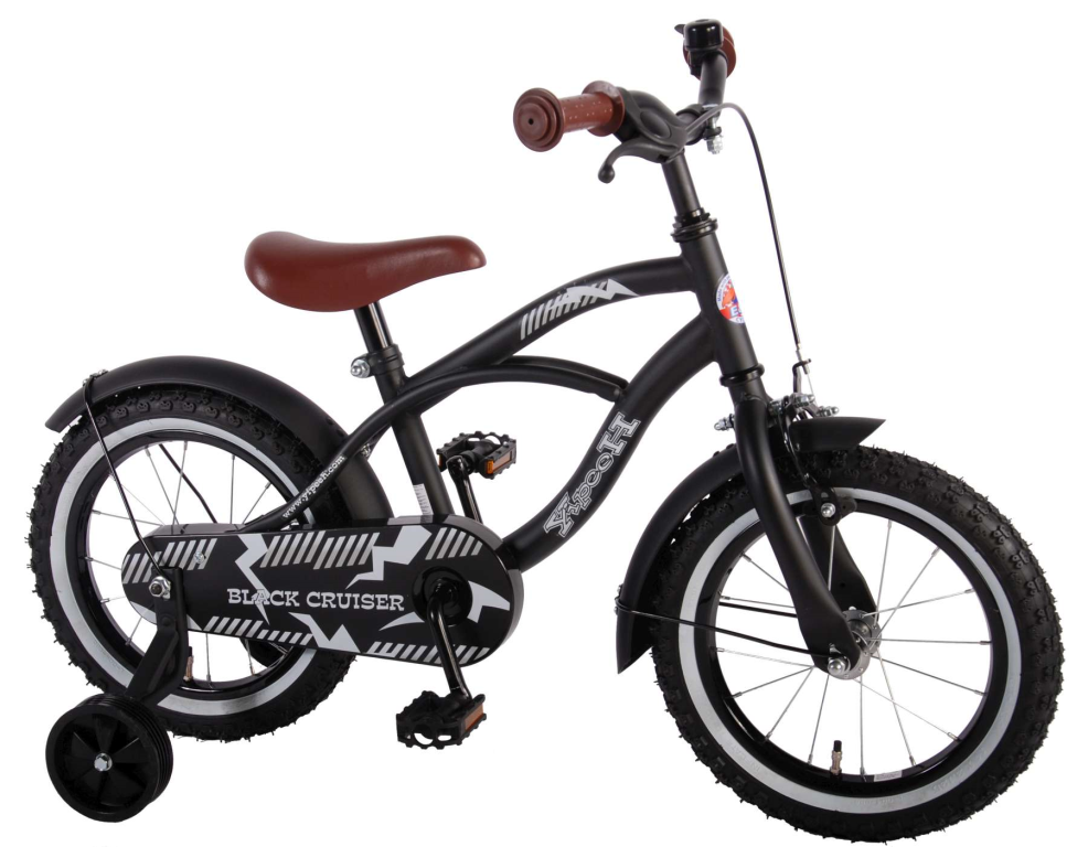 Yipeeh Black Cruiser 14 inch jongensfiets - Zwart - 3-5 jaar bij Fietstotaal