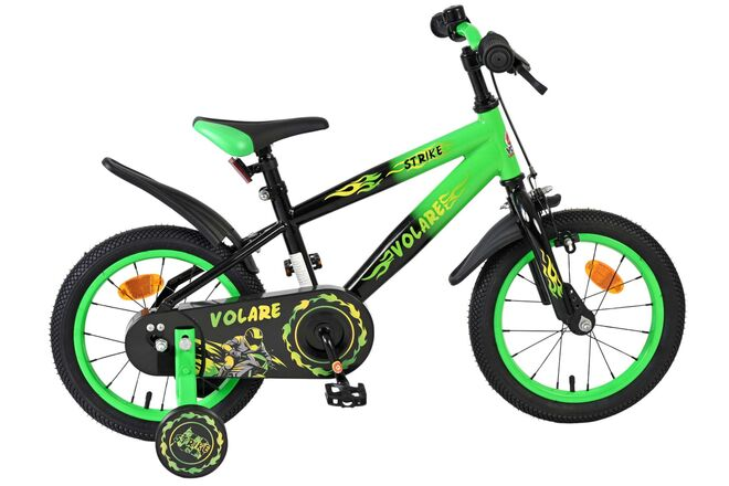 Volare Strike Kinderfiets - Jongens - 14 inch - Zwart Groen - Zwart, Groen - 3-5 jaar extra afbeelding 14