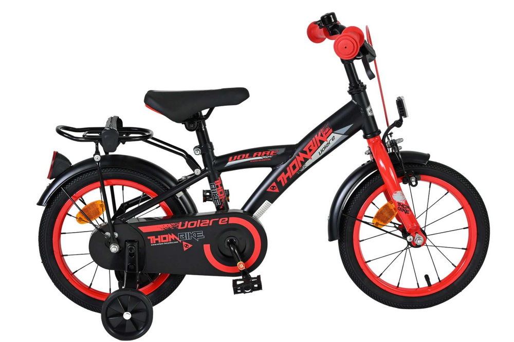 Volare Thombike Kinderfiets - Jongens - 14 inch - Zwart Rood - Zwart, Rood - 3-5 jaar extra afbeelding 15