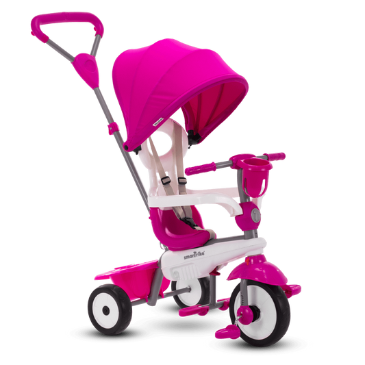 SmarTrike Breeze Plus 4-in-1 Driewieler Roze – Meegroei Driewieler met Duwstang vanaf 15 Maanden - Vanaf 1 jaar bij Fietstotaal