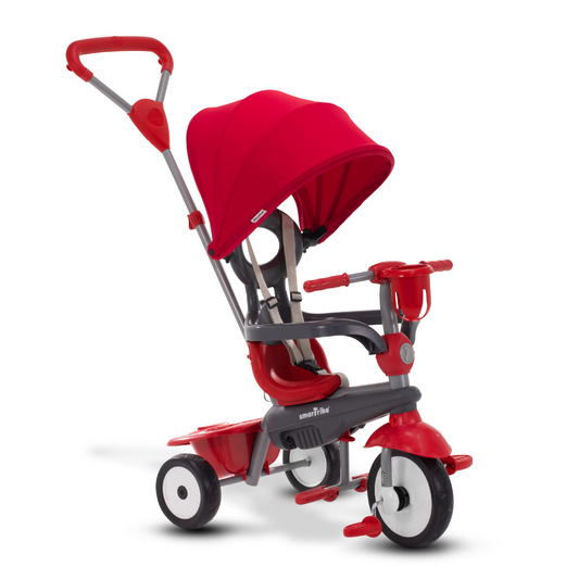 SmarTrike Breeze Plus 4-in-1 Driewieler Rood – Meegroei Driewieler met Duwstang vanaf 15 Maanden - Vanaf 1 jaar bij Fietstotaal