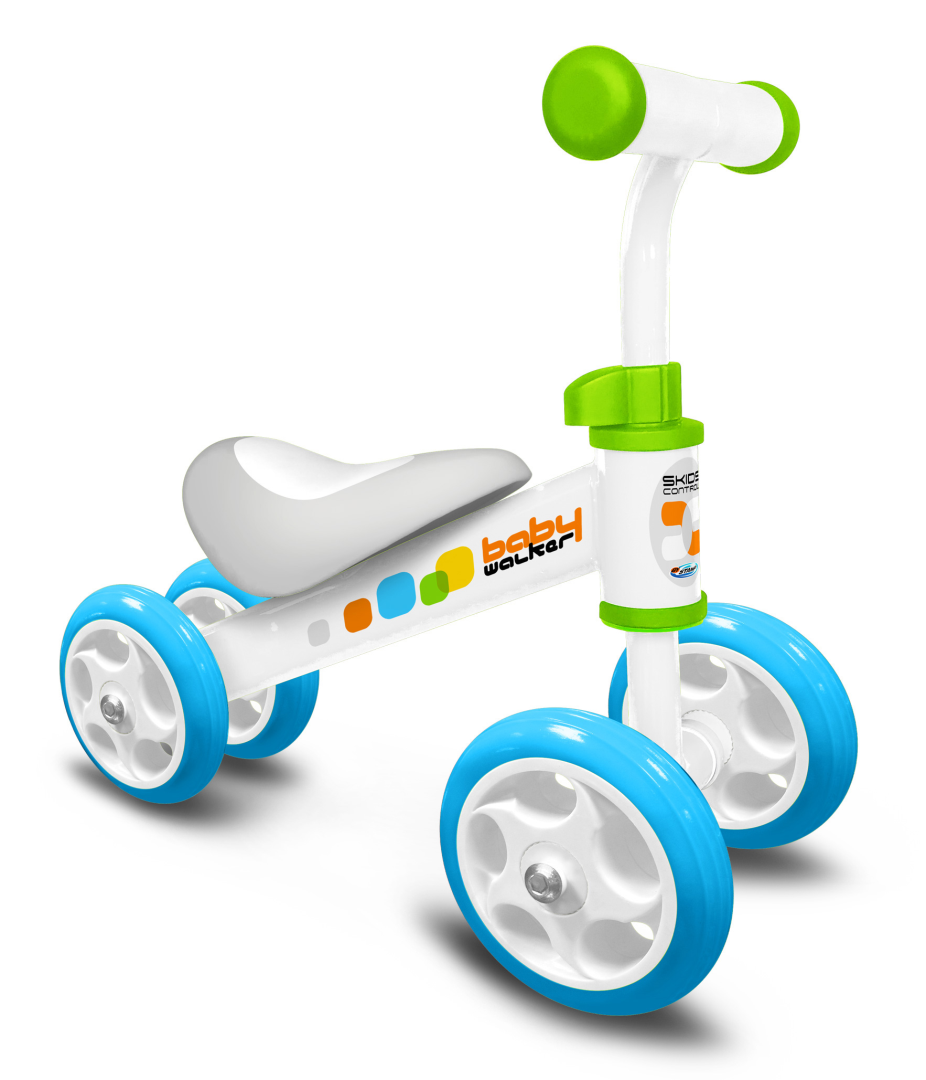 Skids Control Loopfiets met 4 Wielen Babywalker Blauw - Vanaf 1 jaar bij Fietstotaal