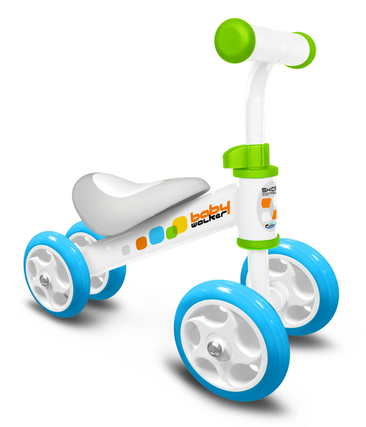 Skids Control Loopfiets met 4 Wielen Babywalker Blauw - Vanaf 1 jaar bij Fietstotaal