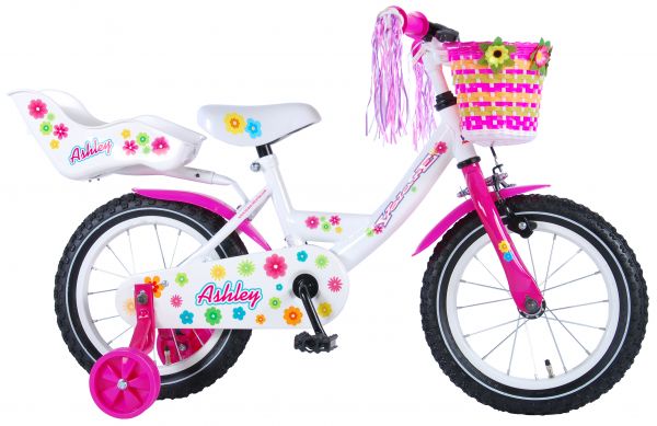 Volare Ashley Kinderfiets - Meisjes - 14 inch - Wit - 95% afgemonteerd - 3-5 jaar extra afbeelding 2