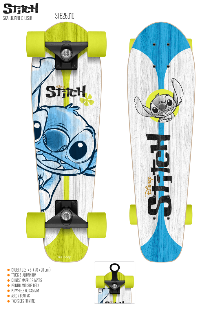 Disney Stitch Skateboard - Vanaf 8 jaar bij Fietstotaal