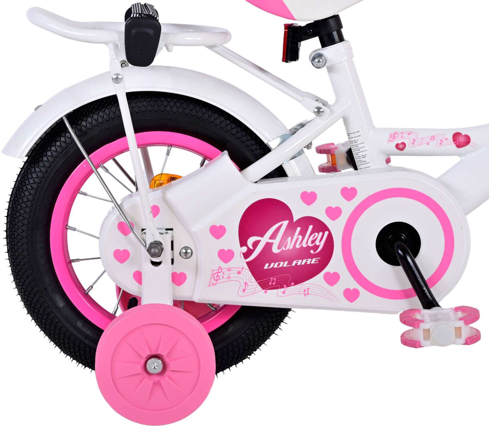 Volare Ashley Kinderfiets - Meisjes - 12 inch - Wit - 3-5 jaar extra afbeelding 4