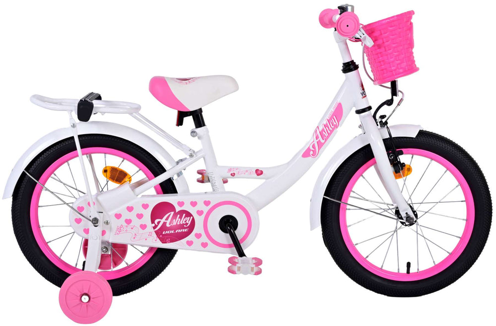 Volare Ashley Kinderfiets - Meisjes - 16 inch - Wit - 4-6 jaar bij Fietstotaal