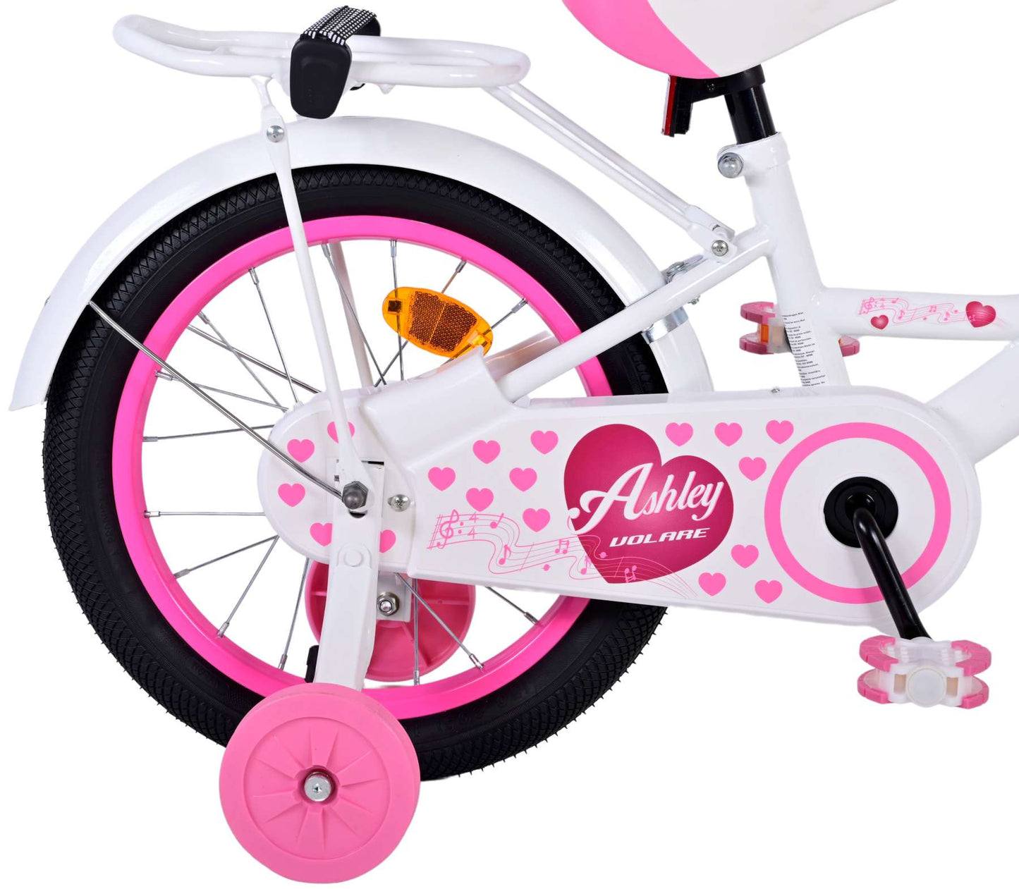 Volare Ashley Kinderfiets - Meisjes - 16 inch - Wit - 4-6 jaar extra afbeelding 4