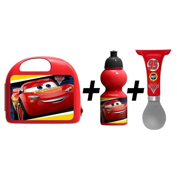 Combo Lunch Box + Drinkfles + Toeter Cars bij Fietstotaal