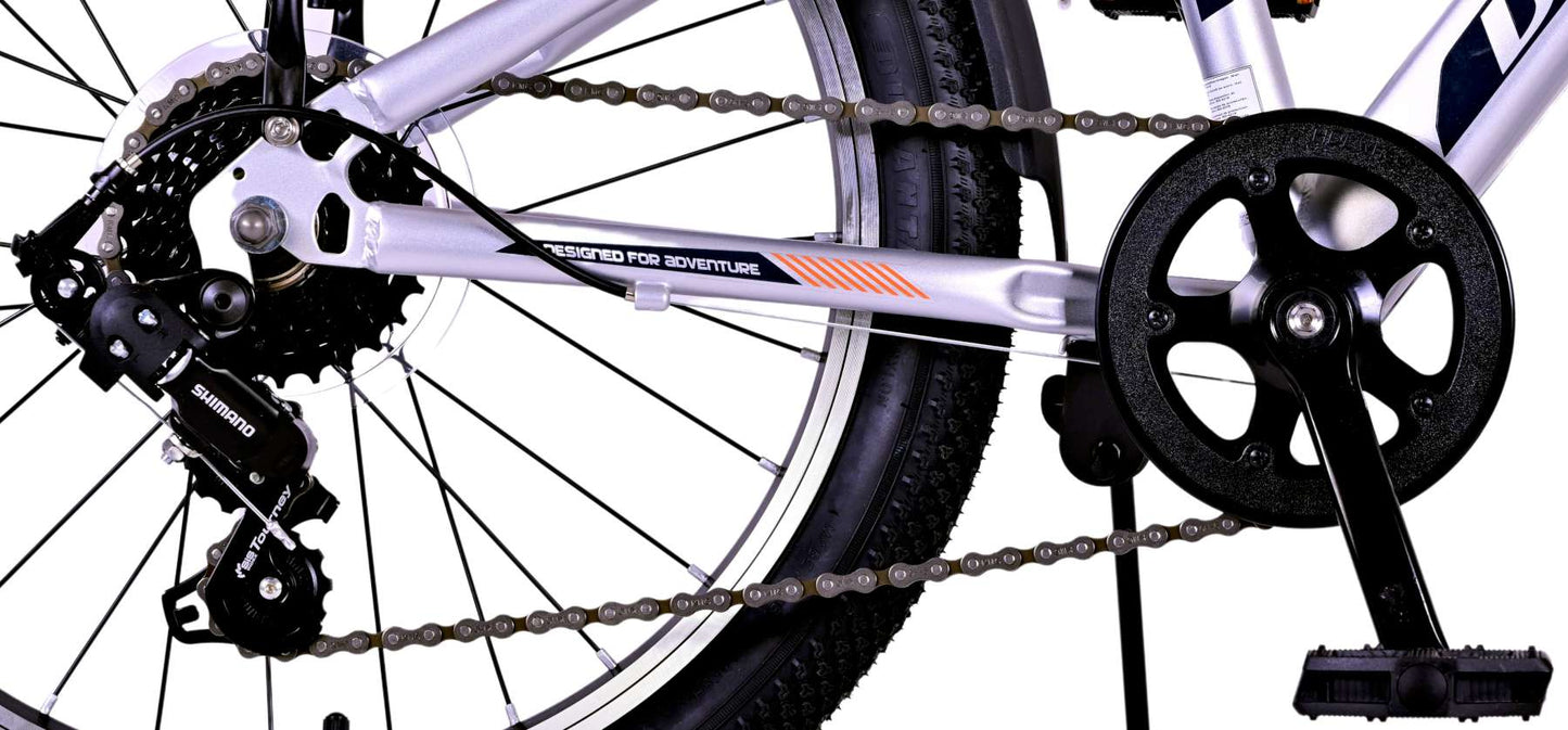 Volare Cross Kinderfiets - Jongens - 20 inch - Zilver - 6 versnellingen - 6-8 jaar extra afbeelding 7
