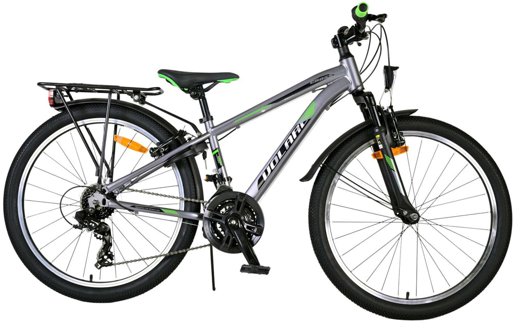 Volare Cross Kinderfiets - Jongens - 24 inch - donker Grijs - 18 versnellingen - 8-10 jaar bij Fietstotaal