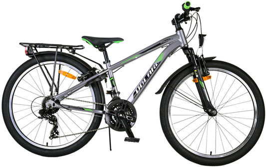 Volare Cross Kinderfiets - Jongens - 24 inch - donker Grijs - 18 versnellingen - 8-10 jaar bij Fietstotaal