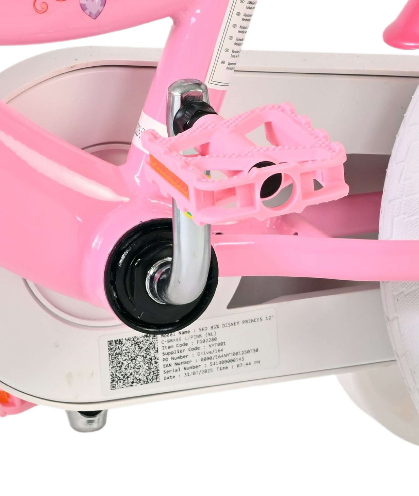 Disney Princess Kinderfiets - Meisjes - 12 inch - Roze - 3-5 jaar extra afbeelding 10
