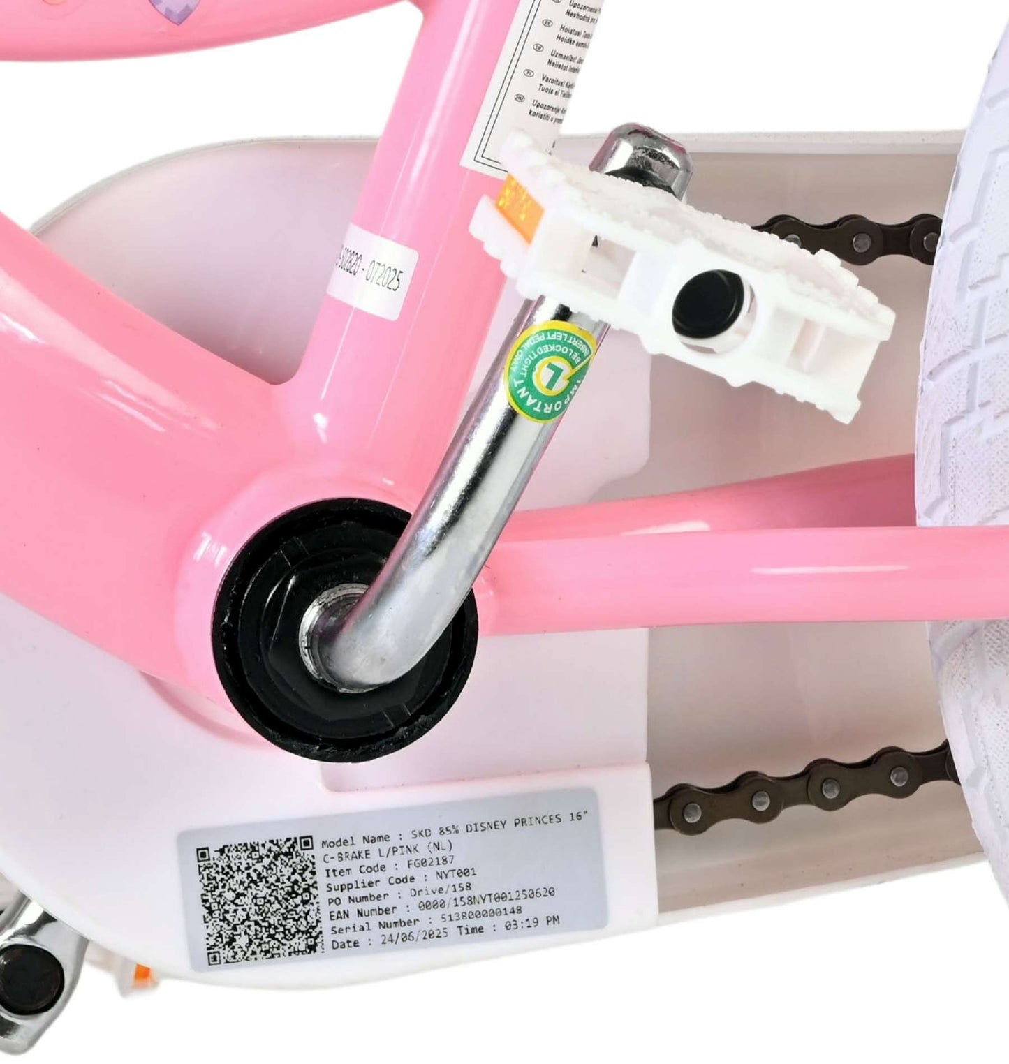 Disney Princess Kinderfiets - Meisjes - 16 inch - Roze - 4-6 jaar extra afbeelding 10