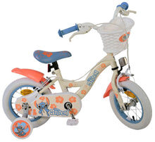 Disney Stitch Kinderfiets - Meisjes - 12 inch - Twee handremmen - Creme Koraal Blauw - Crème, Blauw - 3-5 jaar extra afbeelding 3