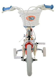 Disney Stitch Kinderfiets - Meisjes - 12 inch - Twee handremmen - Creme Koraal Blauw - Crème, Blauw - 3-5 jaar extra afbeelding 7