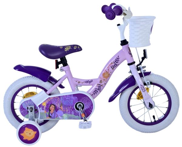 Disney Wish Kinderfiets - Meisjes - 12 inch - Paars - 3-5 jaar extra afbeelding 2