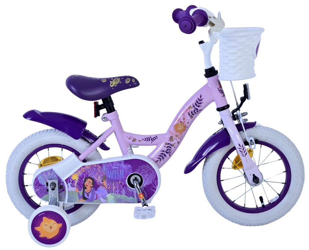 Disney Wish Kinderfiets - Meisjes - 12 inch - Paars - 3-5 jaar bij Fietstotaal
