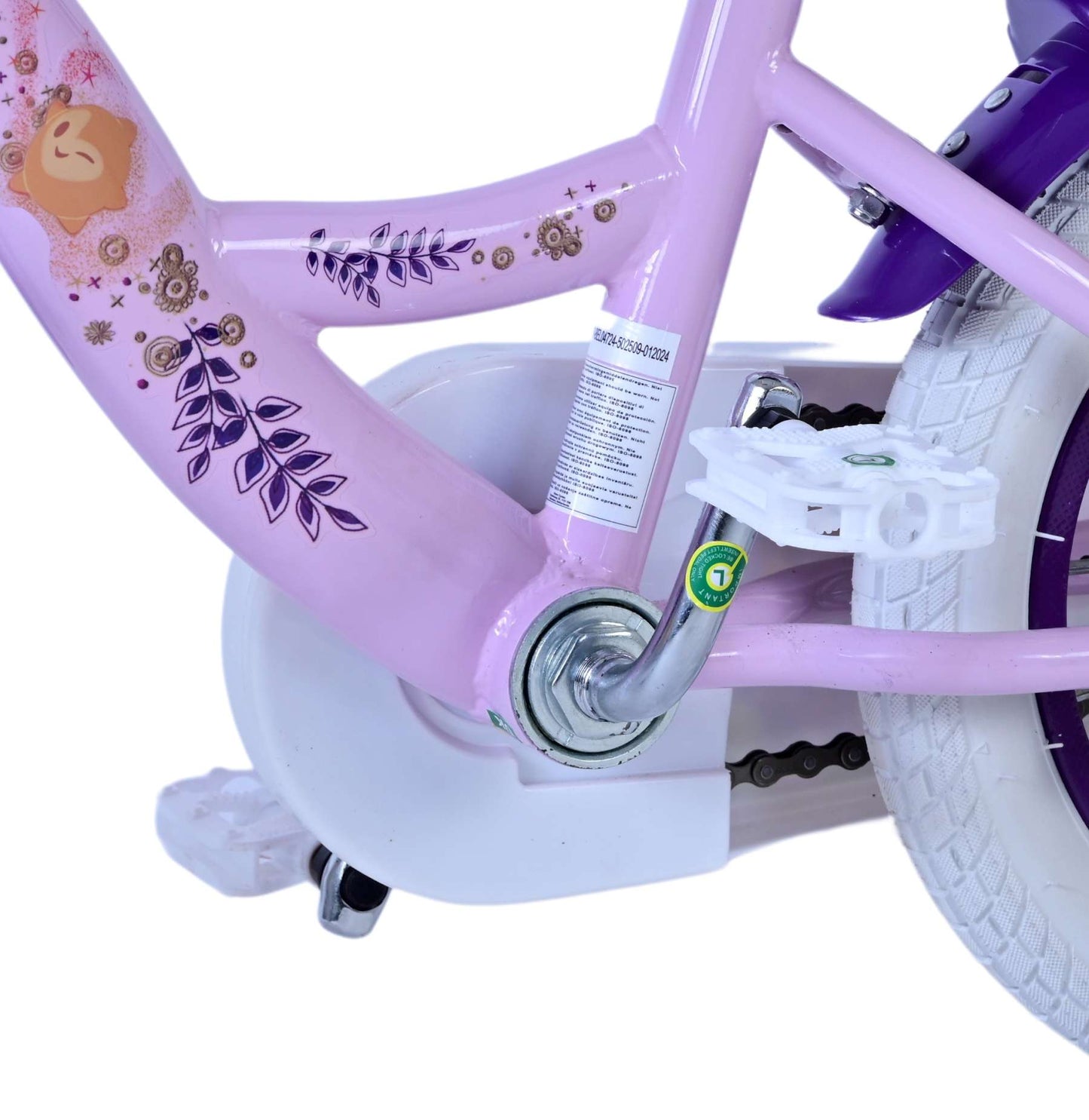 Disney Wish Kinderfiets - Meisjes - 12 inch - Paars - 3-5 jaar extra afbeelding 10