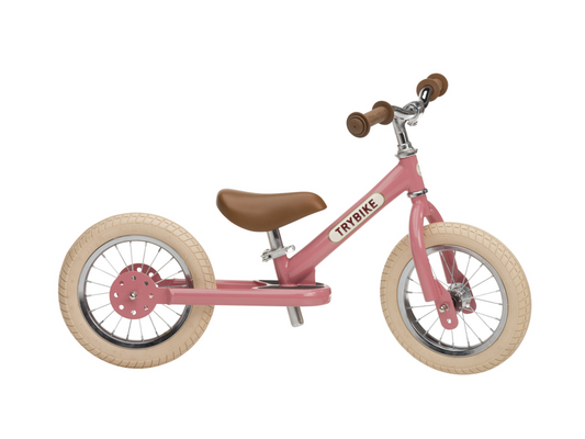 Trybike Steel Vintage Pink 2 wieler - 3-5 jaar bij Fietstotaal